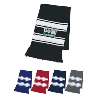 1015 - Two-Tone Knit Scarf With Fringe
