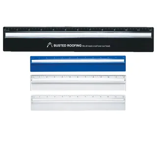1640 - Plastic 12" Ruler With Magnifying Glass