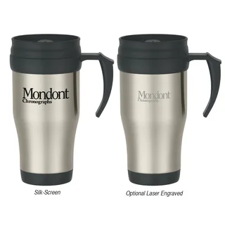5841 - 16 Oz. Stainless Steel Slide Action Travel Mug