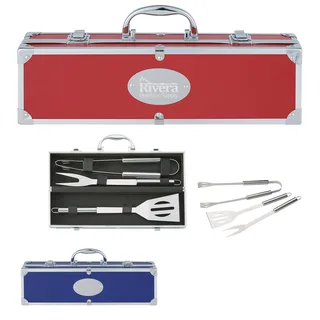 7036 - BBQ Set In Aluminum Case