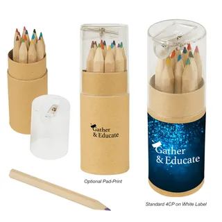 452 - 12-Piece Colored Pencil Set In Tube With Sharpener