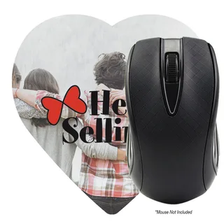 MOUSE-PAD-HRT - Heart Shaped Computer Mouse Pad - Dye Sublimated