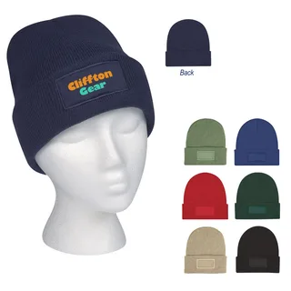1066 - Patch rPET Knit Beanie With Cuff