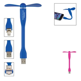 2584 - Mini USB Fan With 3-Way Connector