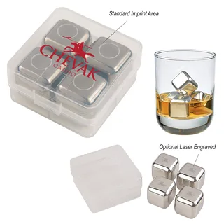 2142 - Stainless Steel Ice Cubes In Case