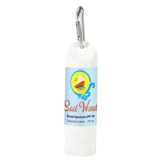 9090 - 2 Oz. SPF 30 Sunscreen Lotion Carabiner Bottle
