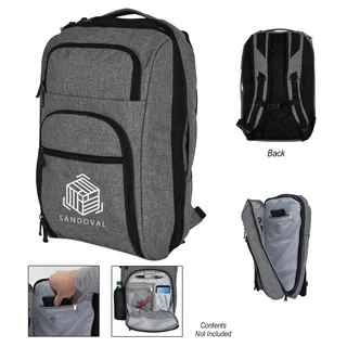 3689 - Heathered RFID Laptop Backpack & Briefcase