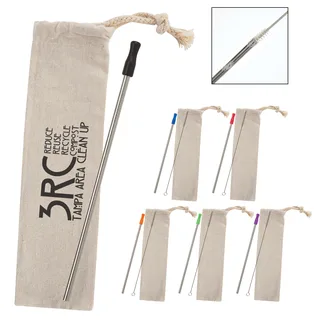 52021 - Stainless Straw Kit With Cotton Pouch