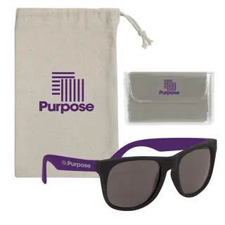 95138 - Rubberized Sunglasses With Microfiber Cloth And Pouch
