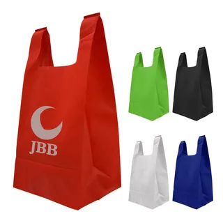30038 - Reusable T-Shirt Style Non-Woven Tote Bag