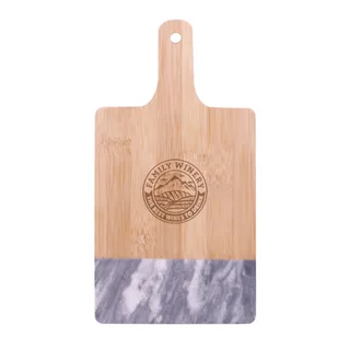 2275 - Black Marble & Bamboo Cutting Board