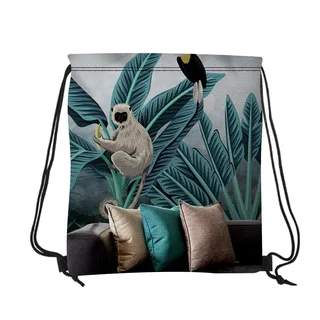 3947 - 16" W X 18" H Canvas Drawstring Backpack