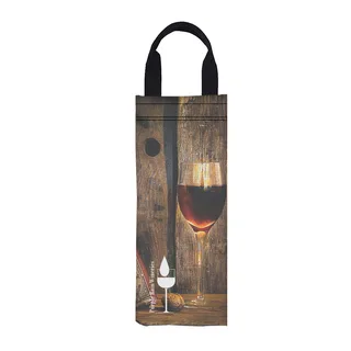 3705 - 6" W X 16" H Canvas Wine Bag