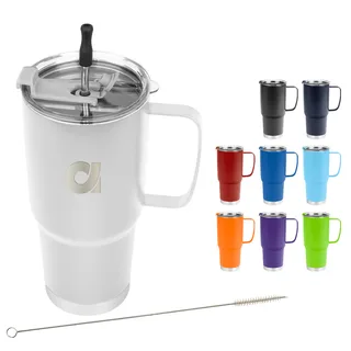 50158 - 30 Oz. Lisbon Stainless Steel Tumbler With Straw