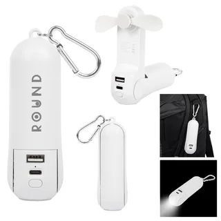26557 - Rechargeable Power Bank With Fan & Flashlight