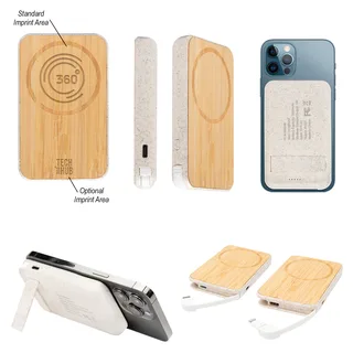 25165 - Mag Max Bamboo Wireless Charger Power Bank