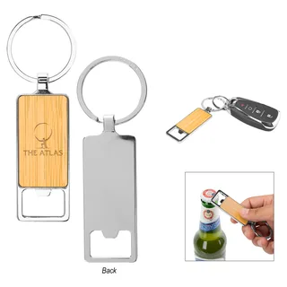 20082 - Bristol Bamboo Key Tag With Bottle Opener