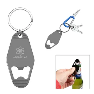 20094 - Motel Style Metal Key Tag With Bottle Opener
