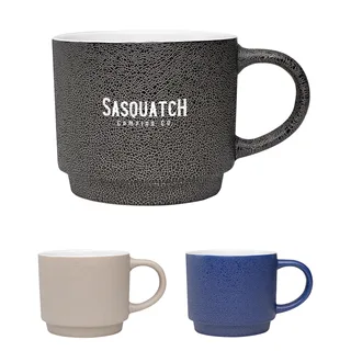 8126 - 18 Oz. Pebble Grain Textured Ceramic Mug