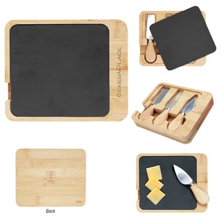 75069 - Slate & Bamboo Cheese Server Set