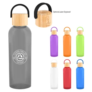 50255 - 20 Oz. Ally rPET Bottle With Bamboo Lid And Easy Carry Handle