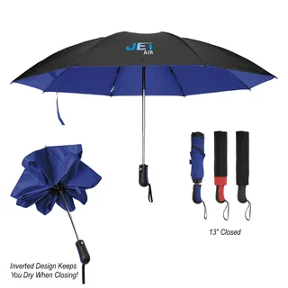 45014 - 46" Arc Two-Tone Inversion Umbrella With 100% rPET Canopy