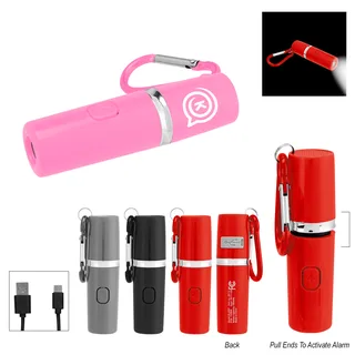 20112 - Rechargeable Portable Alarm And Flashlight With Carabiner Attachment
