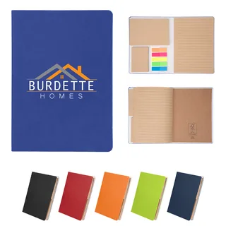 65053 - Theo Recycled PU Notebook With Kraft Paper And Sticky Notes