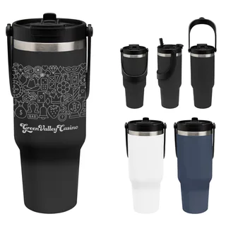 501640 - 40 Oz. Full Laser Peak Intrepid Recycled Stainless Steel Tumbler
