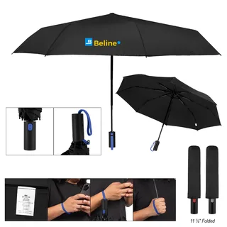 45015 - 42" Arc Telescopic Folding Umbrella With 100% rPET Canopy