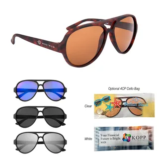 8299 - Rubberized Recycled Frame Aviator Sunglasses