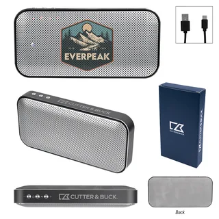 25635 - Cutter & BuckÂ® Aluminum Suede Speaker And Power Bank