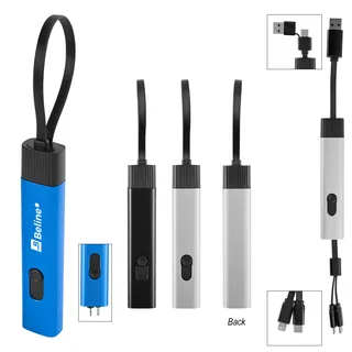 25664 - Recycled Aluminum Retractable Travel Charging Cable